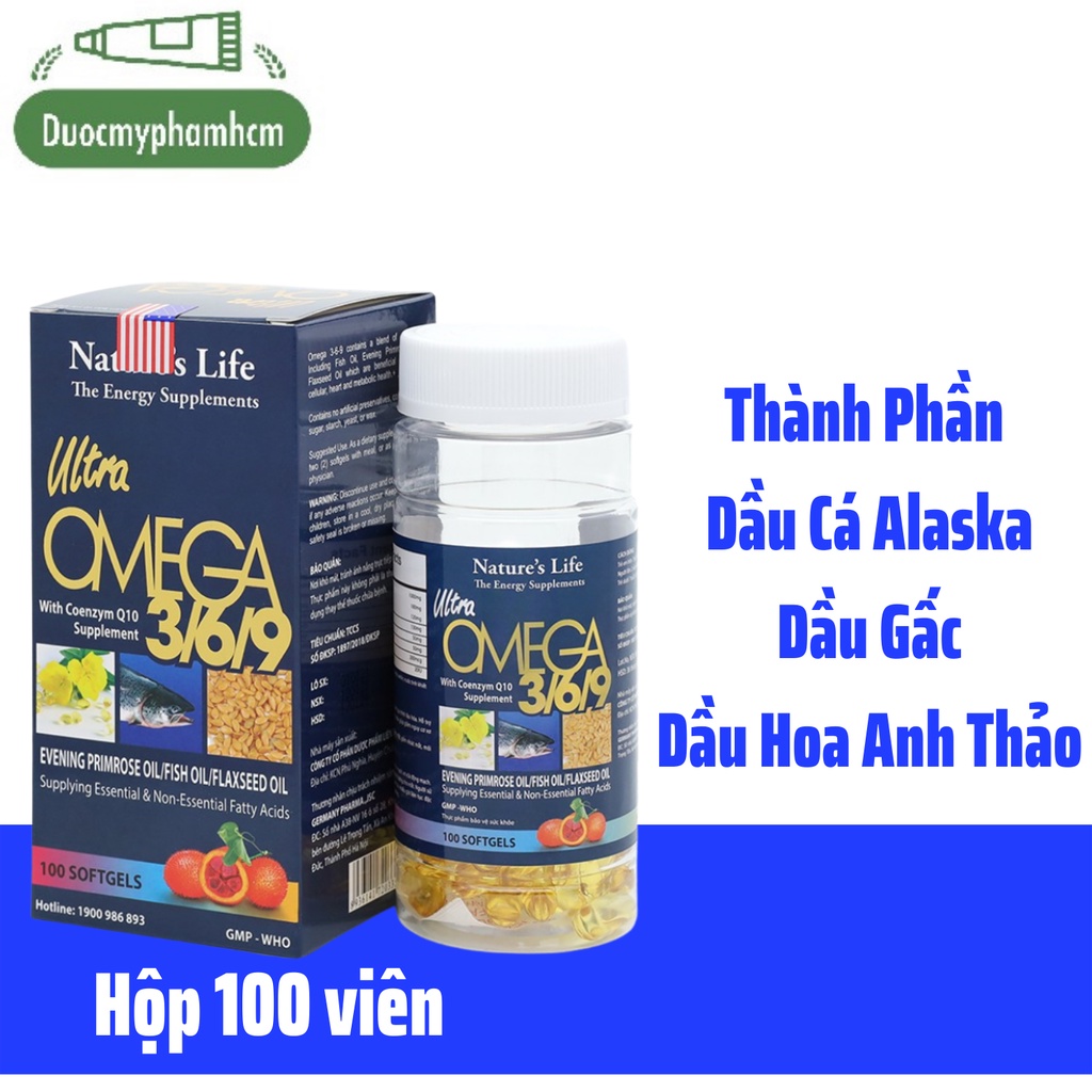 Dầu cá Omega 369 Alaska Ultra - Giảm Mỏi Mắt, Khô Mắt, Tốt Cho Tim Mạch - Hộp 100 viên