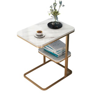 Bàn góc sofa phòng khách mặt gỗ, chân sắt chịu lực tốt di dộng trang trí phòng ngủ & phòng khách, ban công