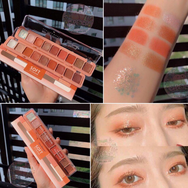 ❤️ bảng 9 màu mắt tone cam kiss beauty soft eyeshadow item no. 87118-03. ❤️ | BigBuy360 - bigbuy360.vn