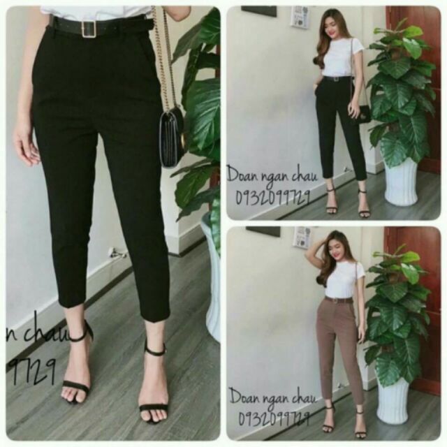 Quần Baggy vải sạn Hàn co giãn | BigBuy360 - bigbuy360.vn