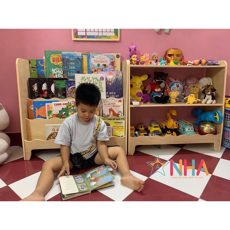 Kệ sách montessori cho bé, kệ gỗ trẻ em 4 tầng - ảnh sản phẩm 5