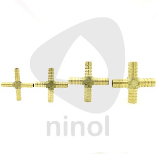 Nối thau chữ thập đuôi chuột ren 6, 8, 10,12mm