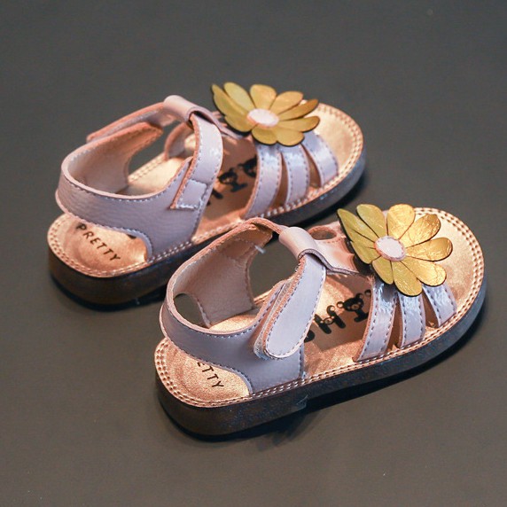 sandal bé gái size 21-30 hoa cúc da mềm