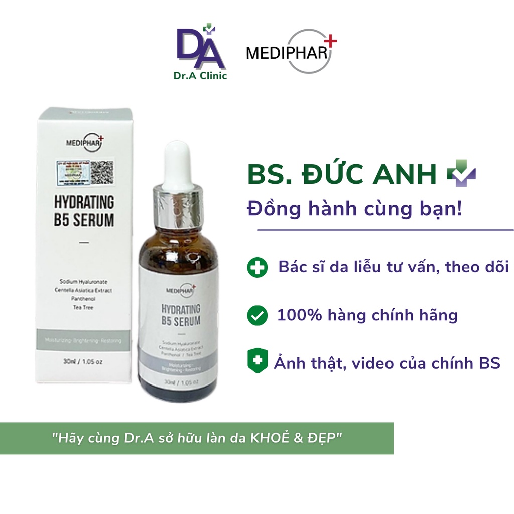 Serum Hydrating B5 Mediphar Hàn Quốc Chứa Tinh Chất Vitamin B5 và HA cấp ẩm cấp nước phục hồi da - Dr.A Clinic