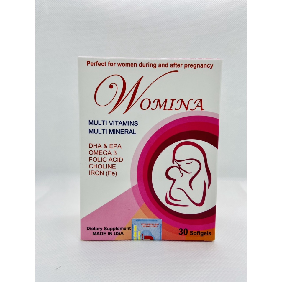 Viên uống Womina Bổ Bầu Mỹ - Bổ sung Vitamin và Khoáng chất cho bà Bầu I Nhập khẩu chính hãng Mỹ.thuochieuqua