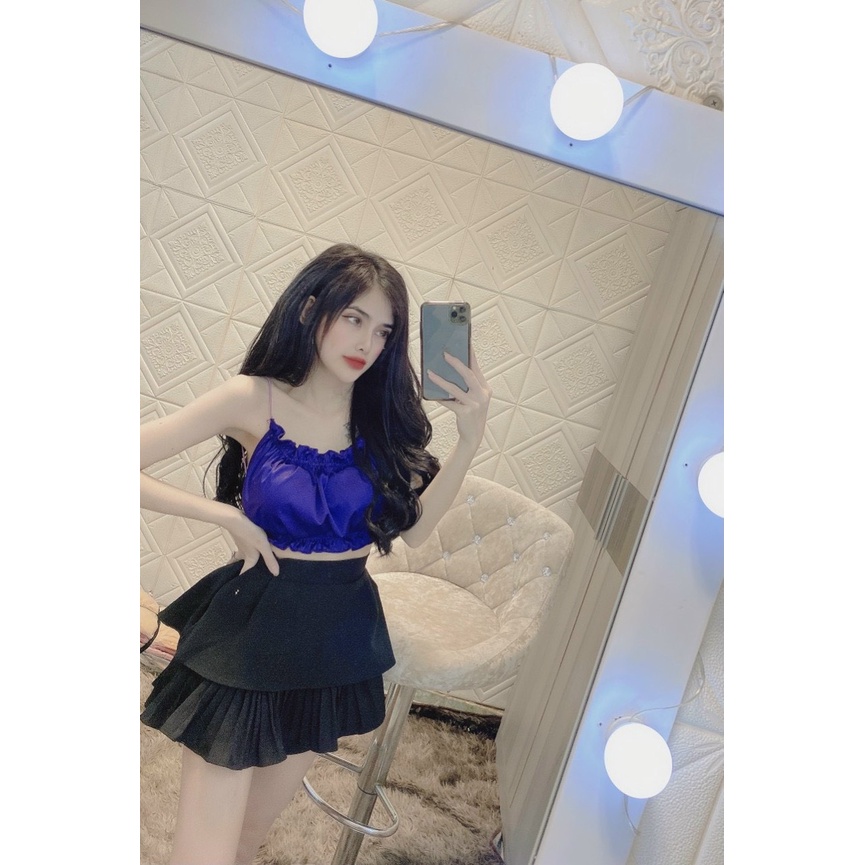 áo kiểu ống viền bèo đan dây bún lưng sexy