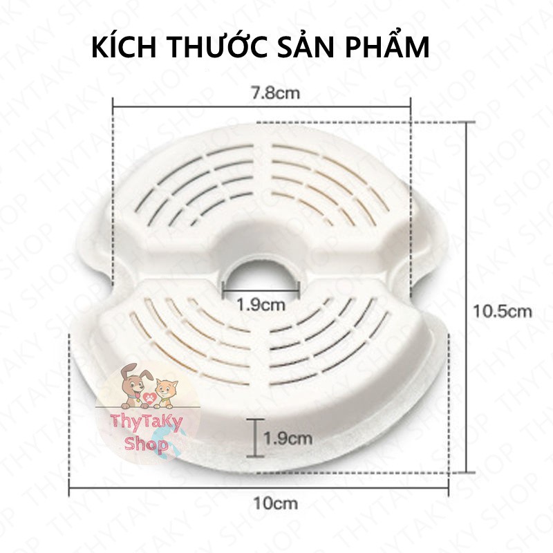 Hộp 4 Miếng lọc nước tròn khuyết dùng cho máy uống nước đài phun nước máy lọc nước tự động chó mèo