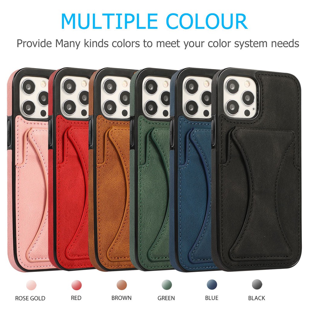 Ốp Lưng Da Có Giá Đỡ Và Ngăn Đựng Thẻ Cho Iphone 12 Pro Max Mini | BigBuy360 - bigbuy360.vn