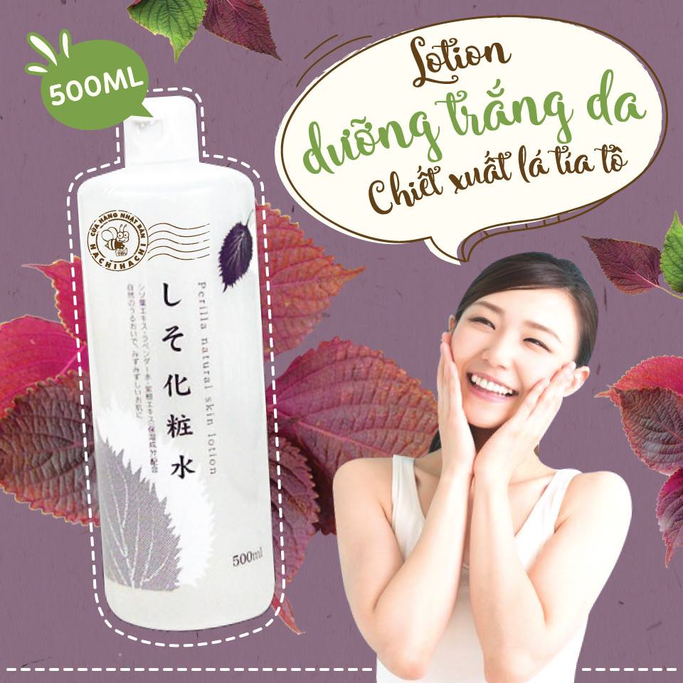 [Chính Hãng] Lotion tía tô DOKUDAMI Perilla Natural | Nước hoa hồng cân bằng giúp sáng da, giảm mụn Nhật Bản chai 500ml