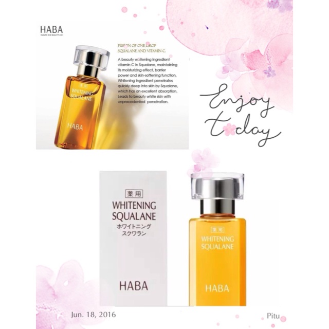 Dầu dưỡng da Haba whitening squalane