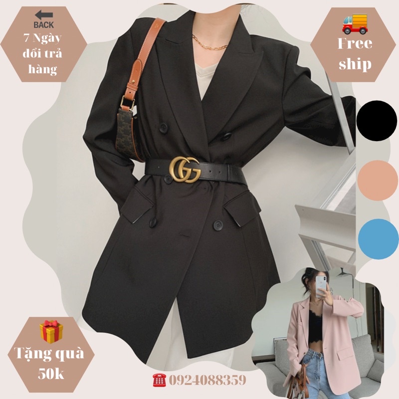 Áo Khoác Blazer Dáng Rộng Hàn Quốc Thời Trang Công Sở Bốn Mùa , Áo Vest Nữ Khoác Ngoài Dài Tay