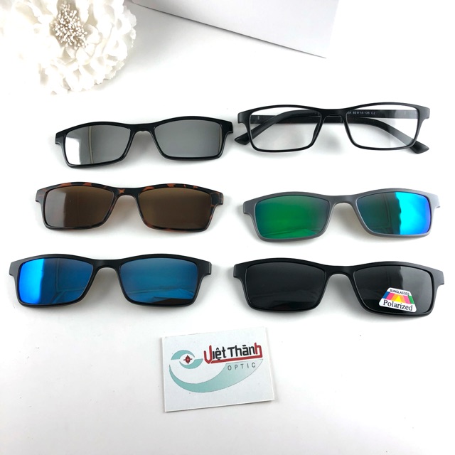 mắt Kính 5 in 1 cỡ nhỏ nhất kính râm cận 253