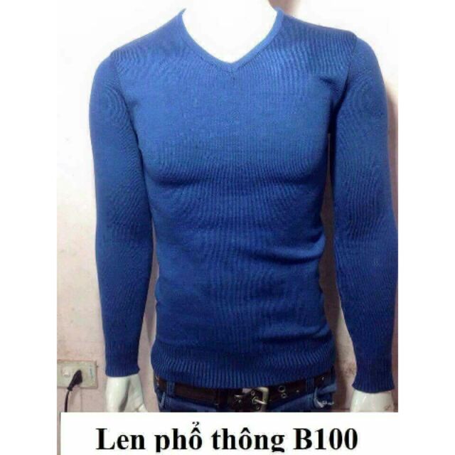Áo len nam cổ tim