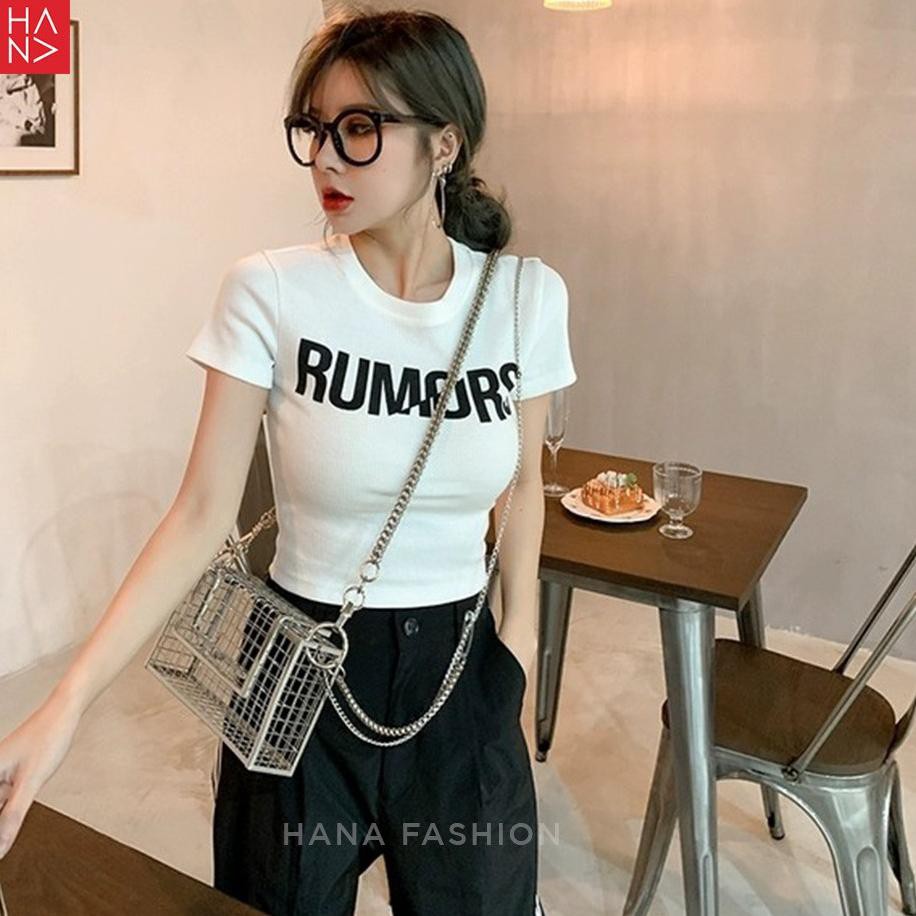 Áo Thun Tay Ngắn In Chữ Mall Hana - Rumors Thời Trang Cho Nữ Ts245