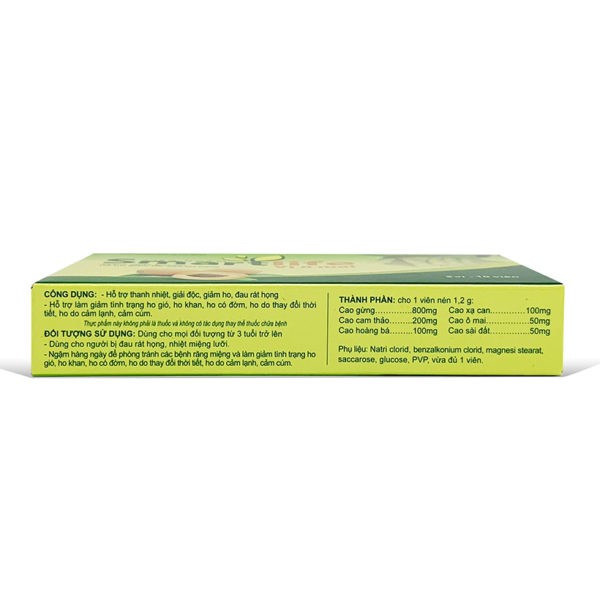 Viên ngậm Smartlife vị ô mai – Hỗ trợ giảm ho (Hộp 20 viên)