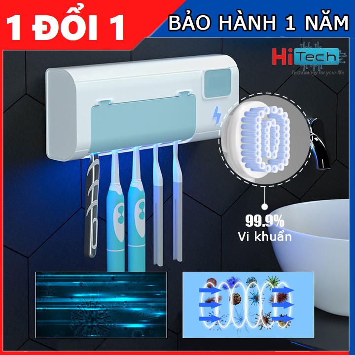 [UV Diệt Khuẩn] Giá Kệ Treo Bàn Chải Đánh Răng Khử Khuẩn Tới 99.99% Cao Cấp