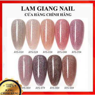 SET Sơn gel AS màu nhũ MỚI AYS 9 chai đỏ nhọn 15ml siêu HOT