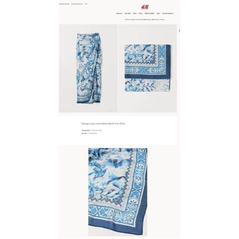 KHĂN CHOÀNG H&M ĐI BIỂN 130*140cm