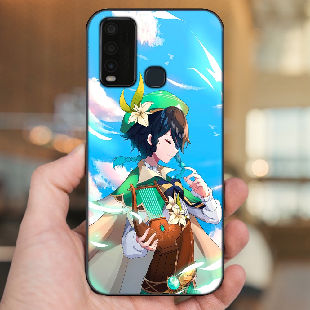 Ốp lưng Vivo Y30, Y50 viền đen in hình Venti Genshin Impact