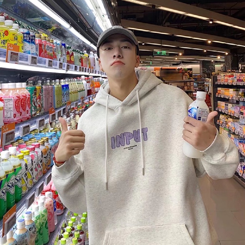 Áo hoodie Thể Thao Dáng Rộng Thoải Mái In Chữ Phong Cách Hong Kong Thời Trang Mùa Đông Cho Nam Cỡ Lớn M-5XL