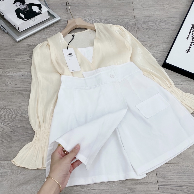 [ 𝐅𝐑𝐄𝐄 𝐒𝐇𝐈𝐏 ] SÉT 3 MÓN XOẮN EO HÓT HIT ÁO DÀI TAY CHUN TƠ ÓNG HÀNG ĐẸP LẮM Ạ