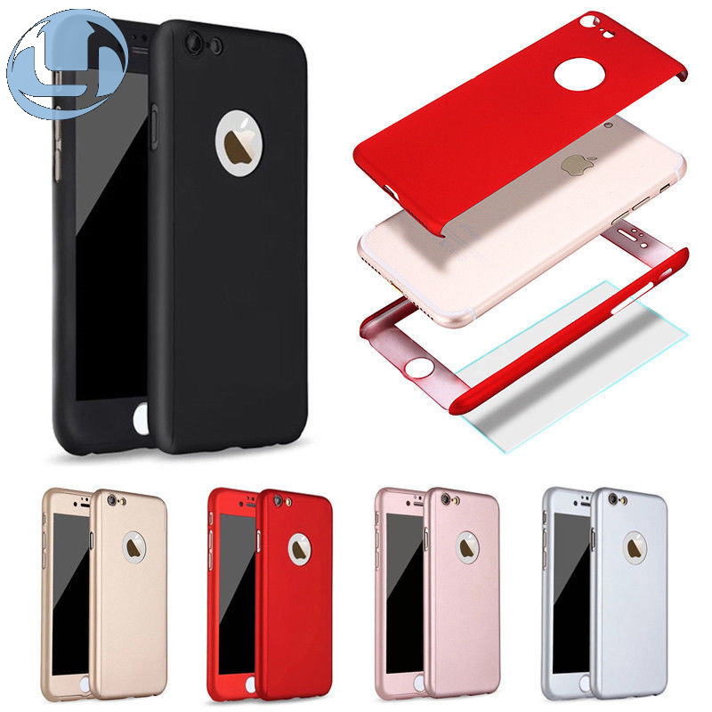 Ốp lưng 360 đầy đủ với kính cường lực bảo vệ Ốp lưng cho iPhone 5 5s 6 6s 7 8 Plus X XR XS MAX