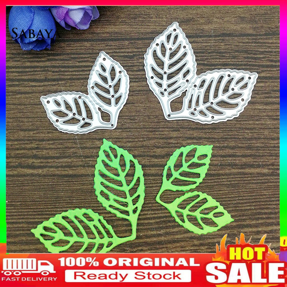 Khuôn Cắt Giấy Làm Từ Kim Loại Hình Lá Trang Trí Sổ Tay