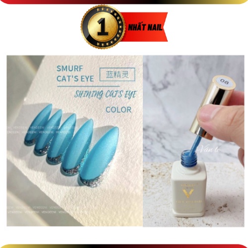 Top gel mắt mèo ánh xanh Vinimay , Sơn gel mắt mèo kim cương xanh chính hãng