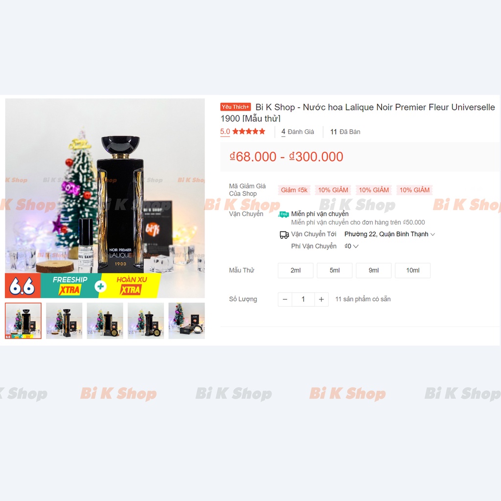 Bi K Shop - Nước hoa Lalique Noir Premier Fleur Universelle 1900