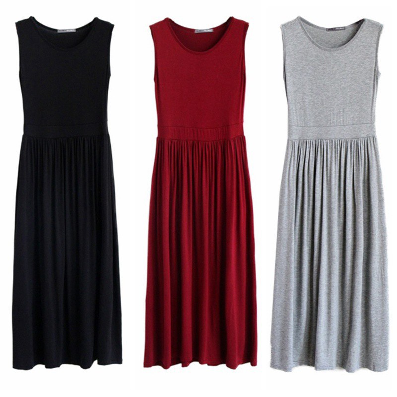 Váy Maxi Cotton Dáng Dài Kiểu Dáng Đơn Giản Cho Nữ