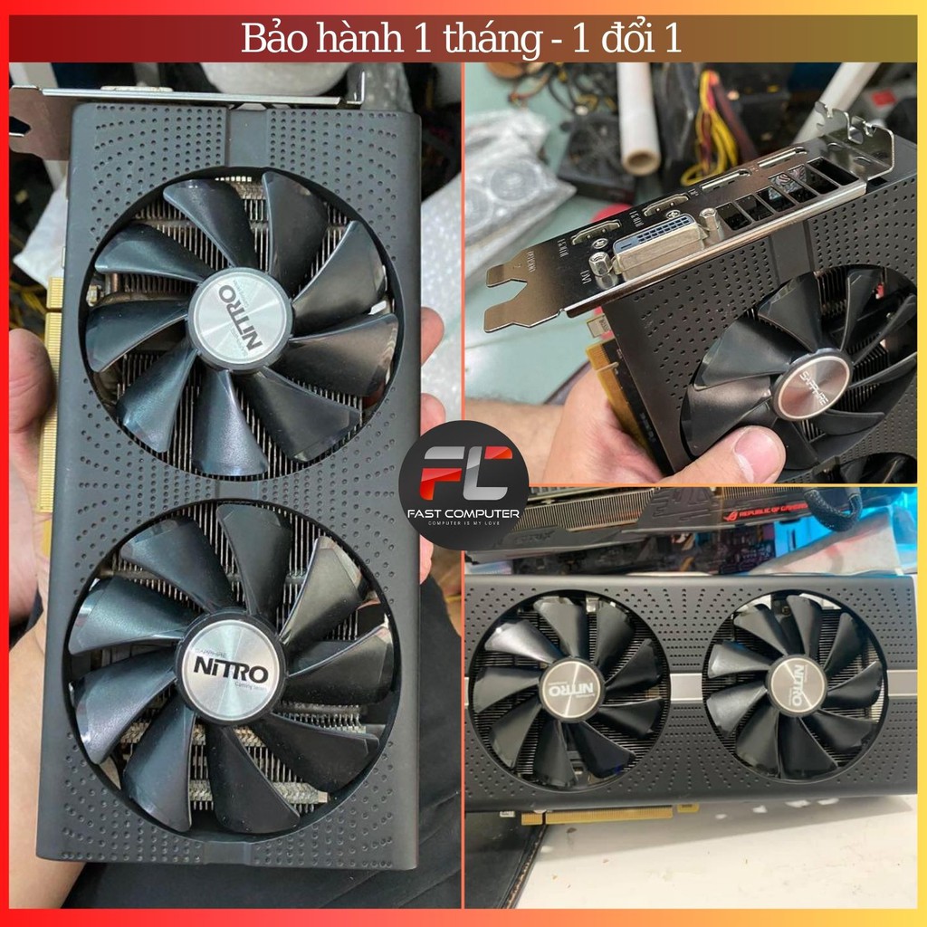 Card Màn Hình VGA Sapphire RX570 Nitro 4GB Cũ Bảo hành 1 Tháng 1 đổi 1