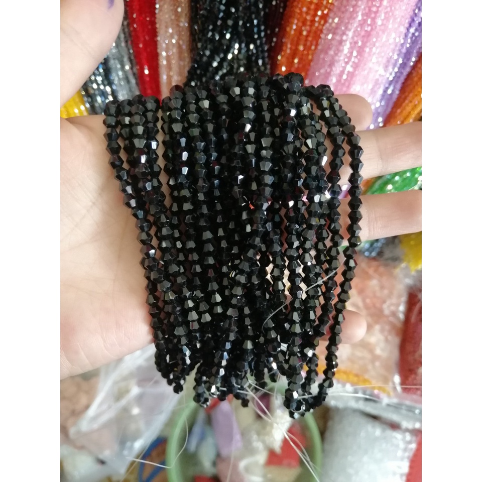 1 Dây Pha Lê Hình Nón (thoi) 4mm hạt cườm làm vòng tay 96 viên