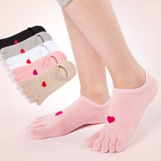 Tất năm ngón vô hình Vớ thuyền mùa hè phụ nữ bông chất lượng cao Vớ thuyền lòng bàn chân không rơi với tất ngón chân tìn