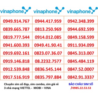 SIM VINA KHUYẾN MÃI ĐỐNG GIÁ 390K/SIM