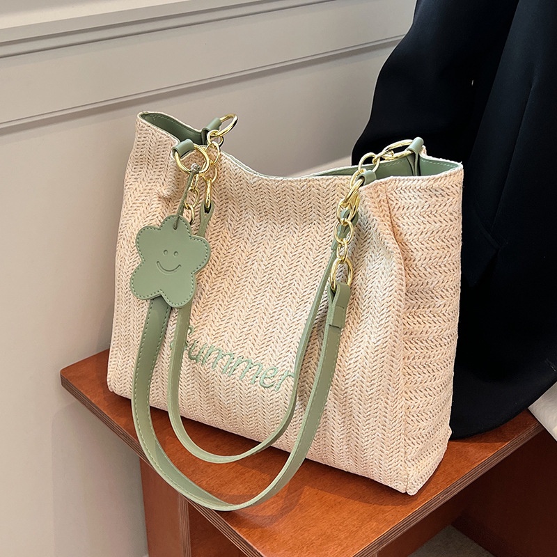 Túi đeo vai IELGY đan sợi cỡ lớn thời trang cho nữ