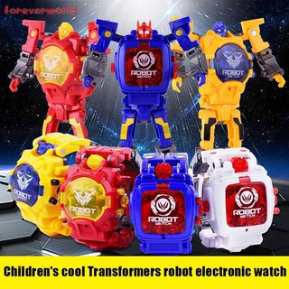 ♣✨♣ Kid Children Robot Electronic Watch Manual Transformation Creative Toys Deformed