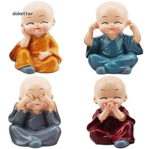 Set 4 tượng chú tiểu mini dễ thương dùng trang trí