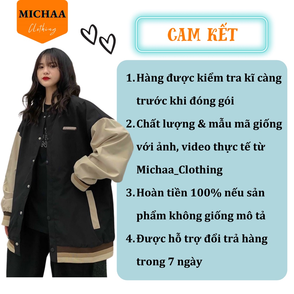 Áo Khoác Bomber Dù WASNOTP Nam Nữ Ulzzang Unisex From Rộng Chống Nắng - MICHAA