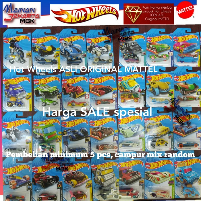 HOT WHEELS Set 5 bánh xe hotwheels mini màu ngẫu nhiên