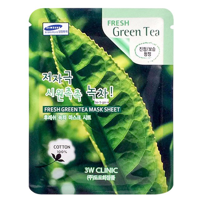 Mặt nạ dưỡng da giảm mụn 3W Clinic Fresh Green Tea Mask Sheet 23ml