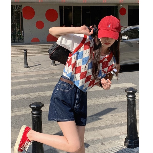 LALISAS Áo Dệt Kim Không Tay Dáng Rộng Phong Cách Thời Trang Hàn Quốc