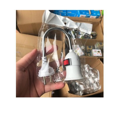 Đui đèn lò xo E27 kèm công tắc phích cắm, tiện lợi dễ dàng điều chỉnh hướng, giá siêu rẻ..