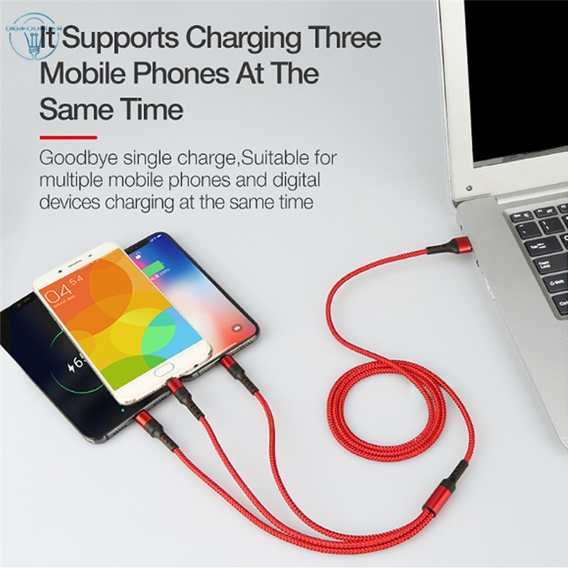 Dây Cáp Sạc 3 Trong 1 3a Micro Usb Type C