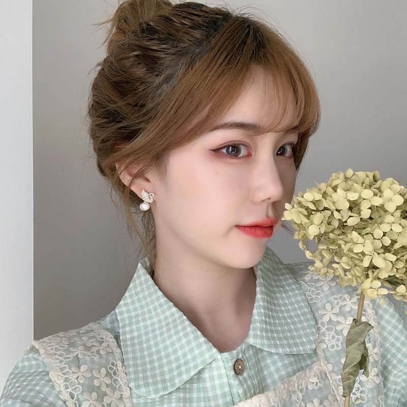 Khuyên Tai Bạc S925 Hình Thiên Nga Đính Ngọc Trai Cao Cấp Thời Trang Mới Cho Nữ