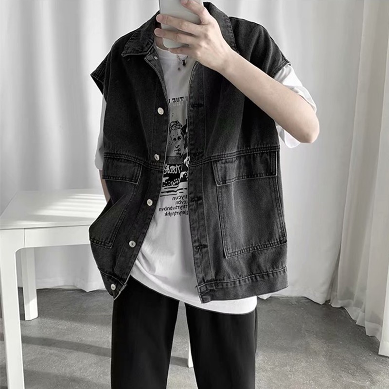 Áo Khoác Denim Sát Nách Form Rộng Thời Trang Dành Cho Nam | BigBuy360 - bigbuy360.vn