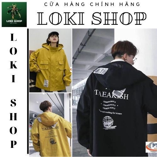 Áo Khoác Kaki Chống Nắng dành cho nam nữ và cặp đôi túi hộp LOKI SHOP , Unisex Form Rộng in lưng Jacket Ulzzang