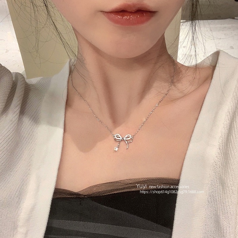 Vòng cổ Thép Titan Đính Ngọc Trai Nhân Tạo Thời Trang Phong Cách Hàn Quốc