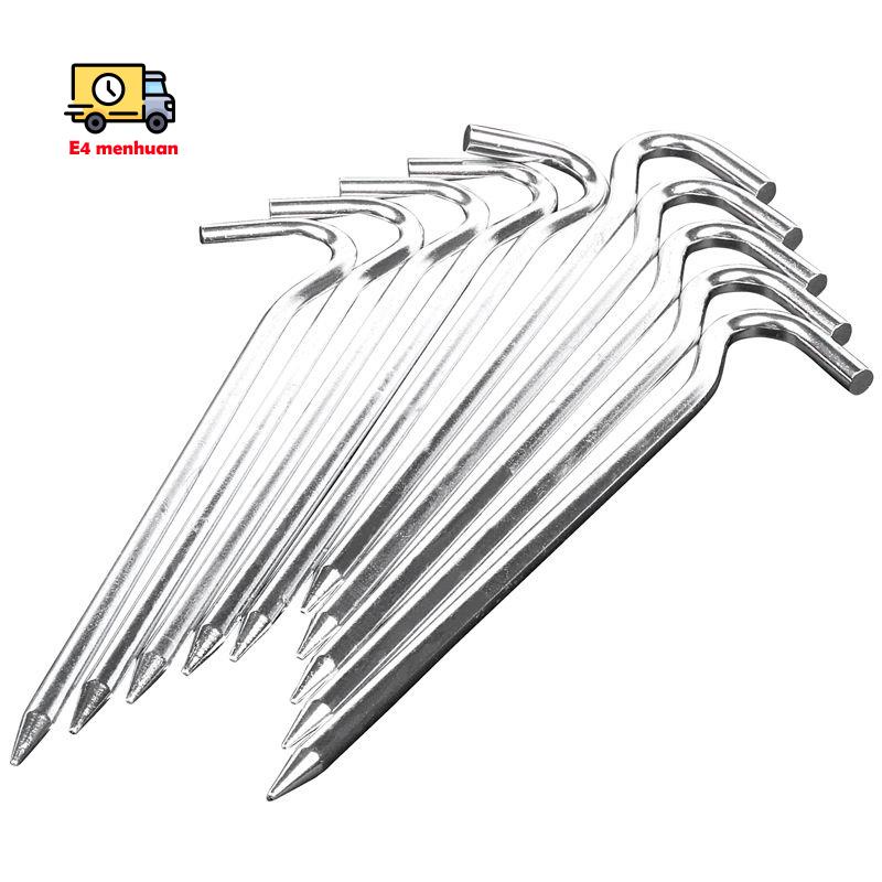 Set 10 cọc cắm trại bằng kim loại dài 18cm