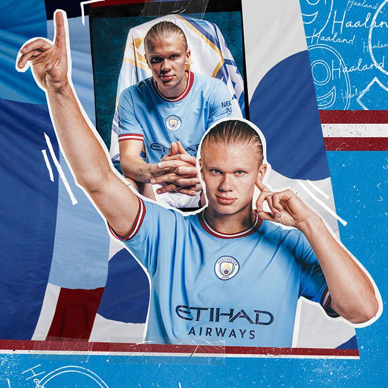 Áo Thun Bóng Đá Plus 2022-2023 Manchester City EPL UEFA Số 9 Haaland