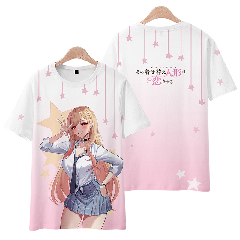 Áo Thun Tay Ngắn In Hình Anime Kawaii Marin Kitagawa Waifu Vui Nhộn Cho Nam Và Nữ